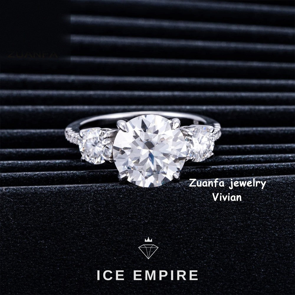 Iced Out 925 Silver Moissanite Ring