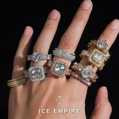 Iced Out 925 Silver Moissanite Ring