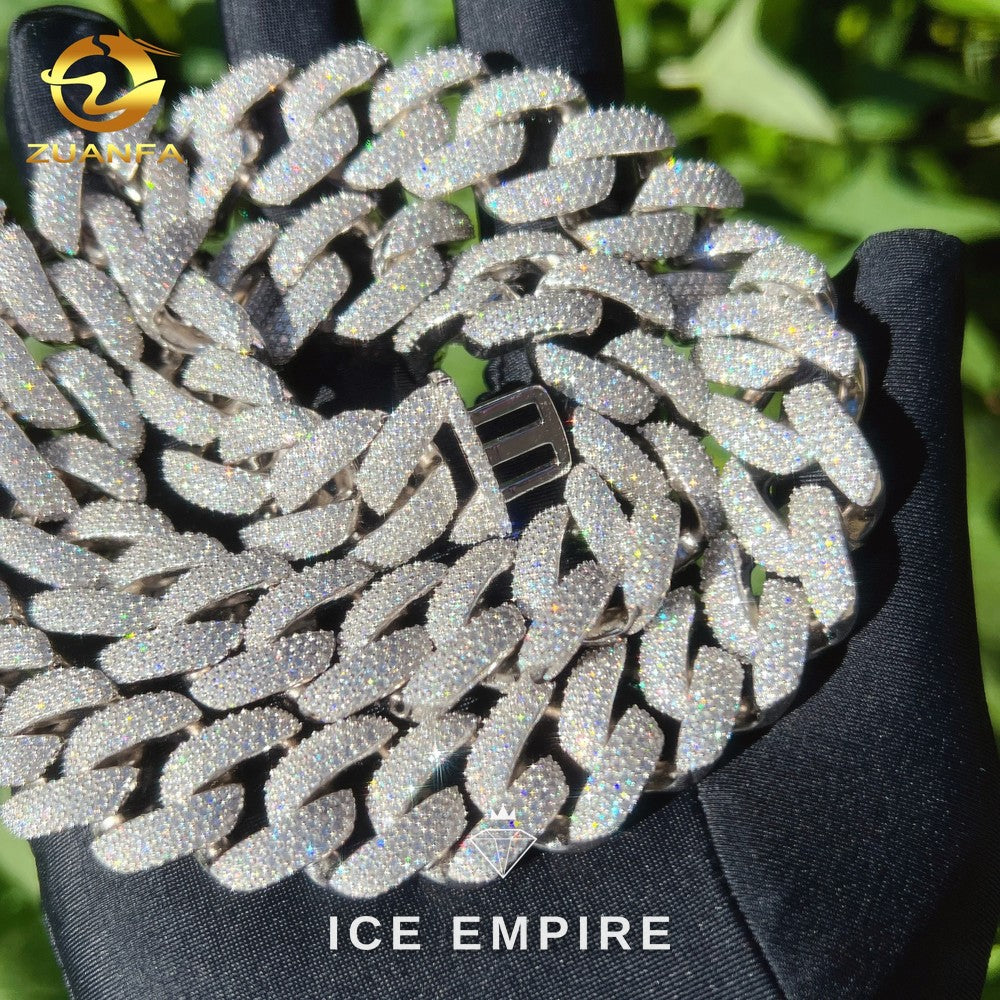 Iced Out Rose Gold Plated Moissanite Cuban Chain