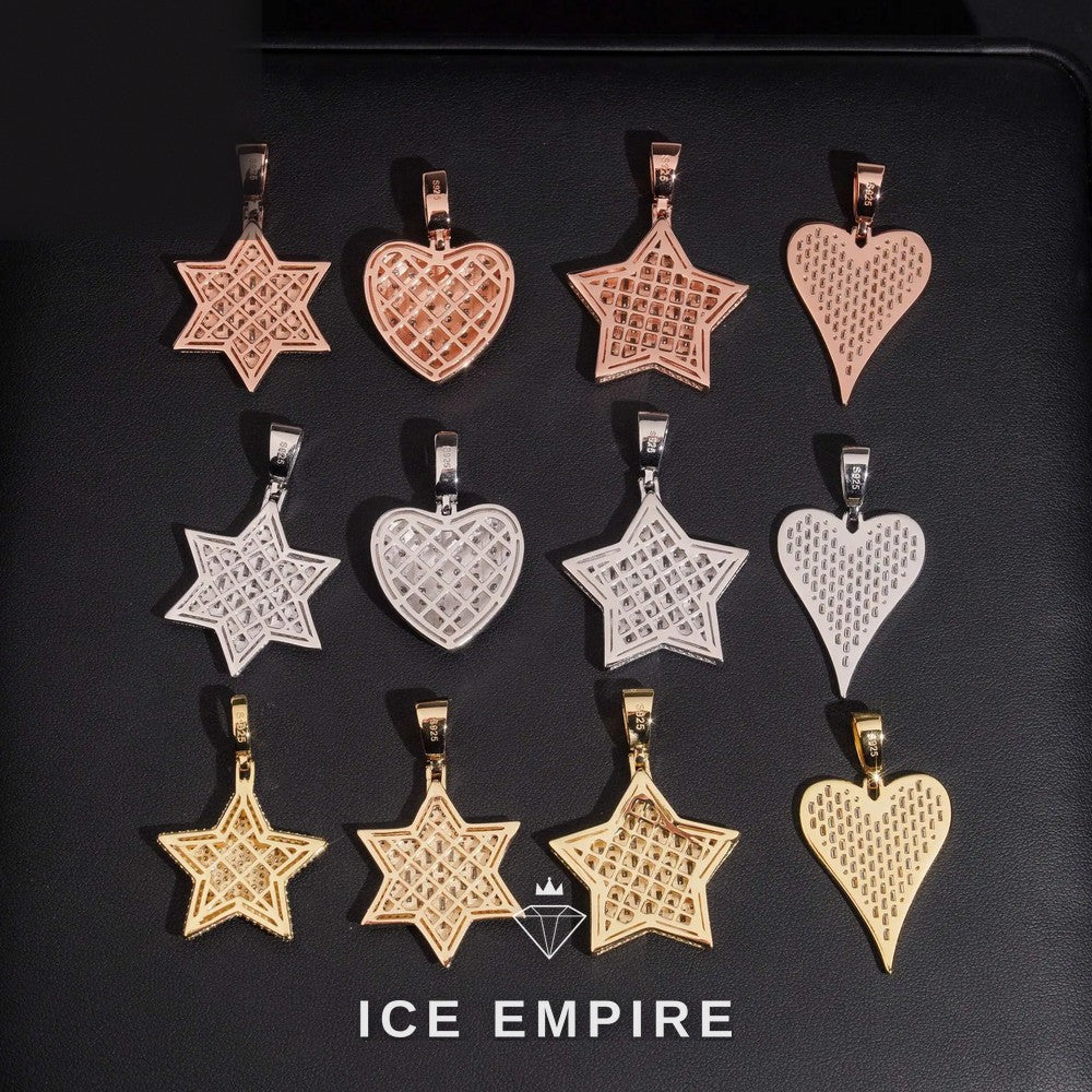 Iced Out Heart 925 Silver Moissanite Pendant