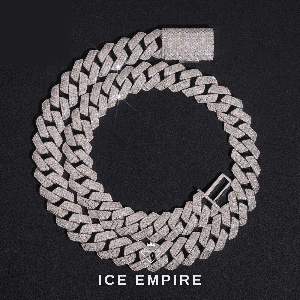 Iced Out Rose Gold Plated Moissanite Cuban Chain