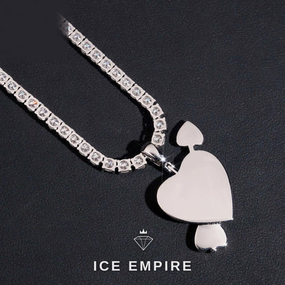 Iced Out Heart Rose Gold Plated Moissanite Pendant