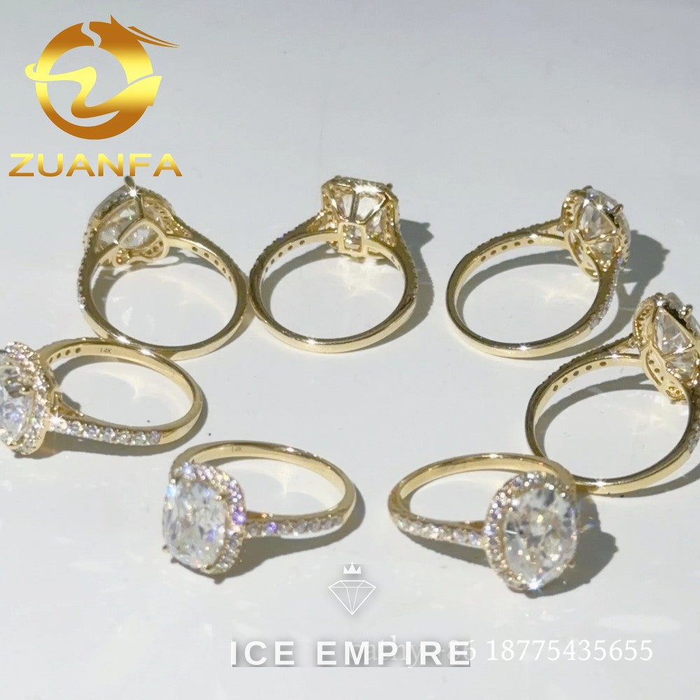 Iced Out Gold Plated Moissanite Wedding Band