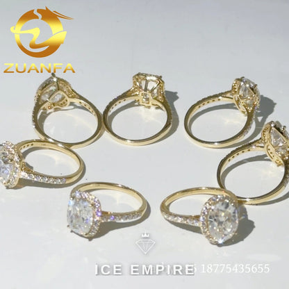 Iced Out Gold Plated Moissanite Wedding Band