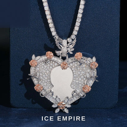 Iced Out Heart 925 Silver Moissanite Pendant