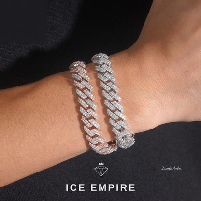 Iced Out Rose Gold Moissanite Cuban Chain