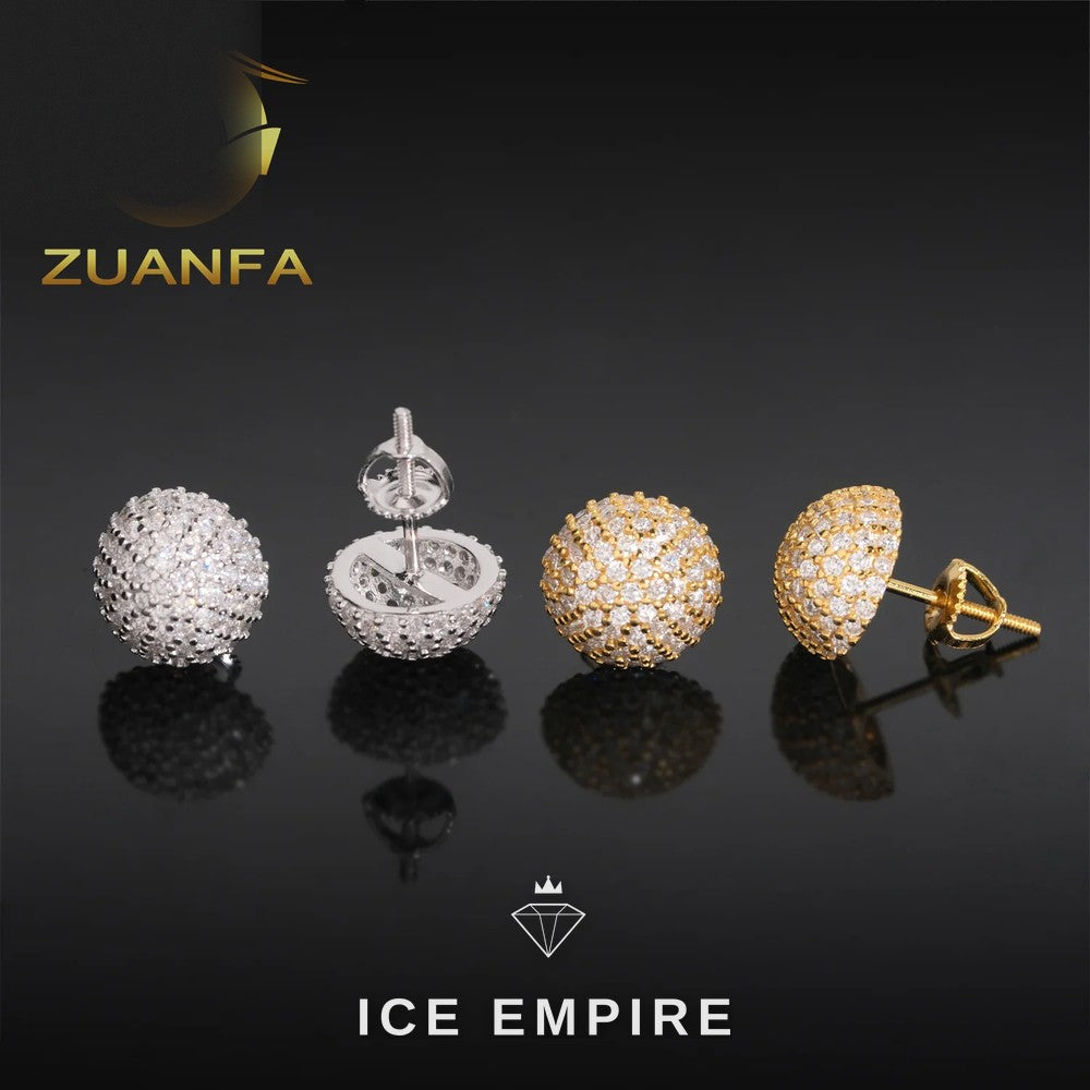 Iced Out 925 Silver Moissanite Earrings