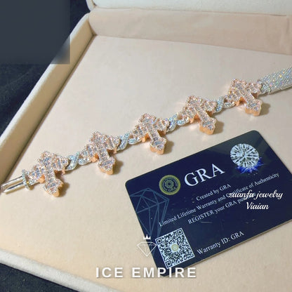 Iced Out Rose Gold Plated Moissanite Cuban Chain
