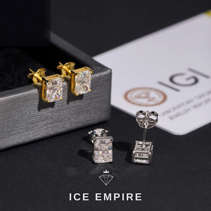 Iced Out 10K Gold Lab Grown Diamond Stud Earrings