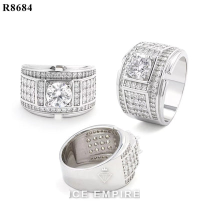 Iced Out 925 Silver Moissanite Ring