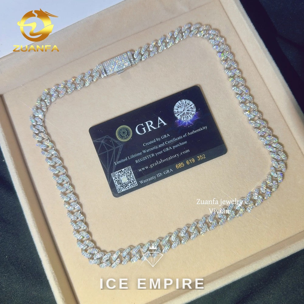 Iced Out Rose Gold Plated Moissanite Cuban Chain