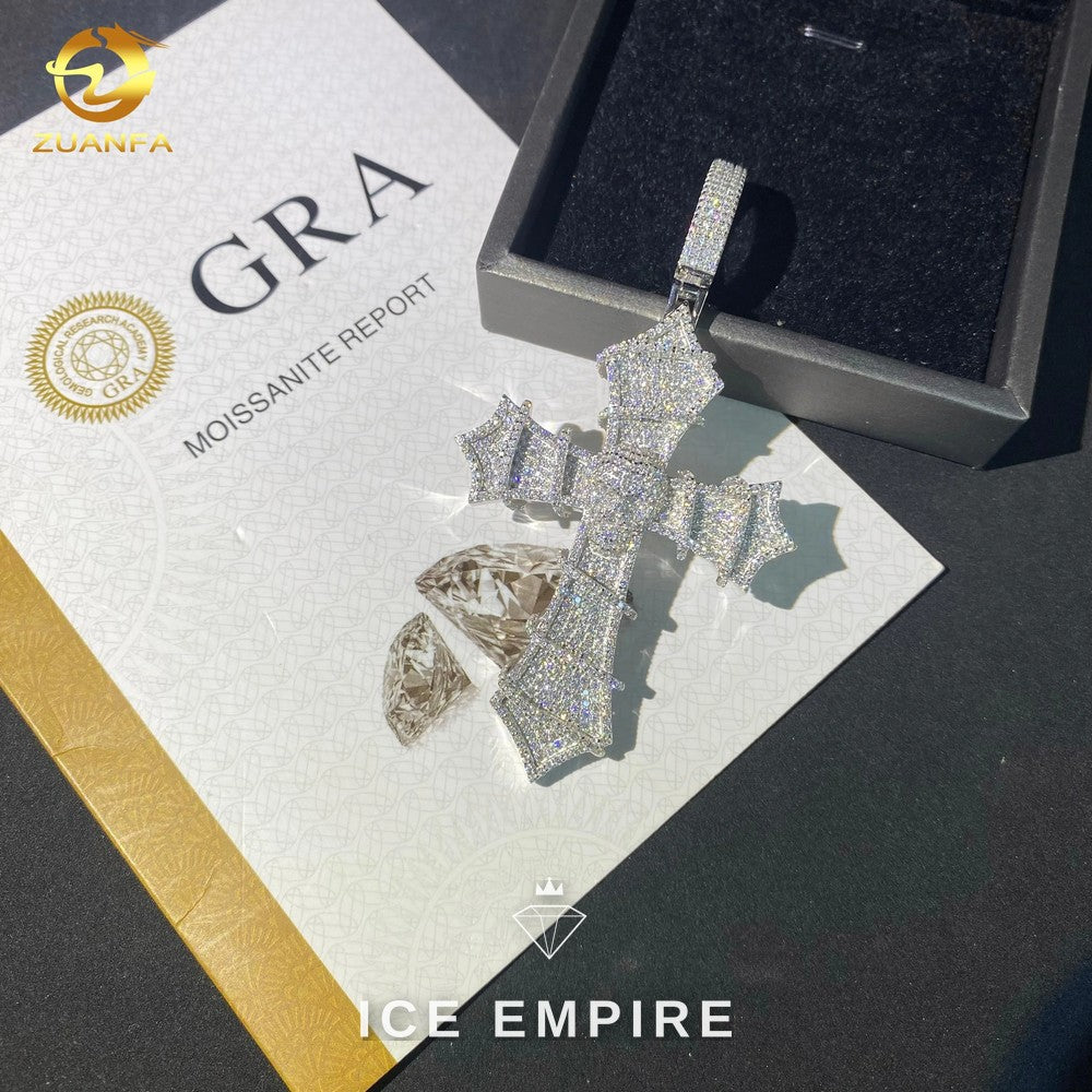 Iced Out Baguette Rose Gold Plated Moissanite Pendant