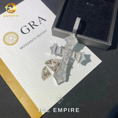 Iced Out Baguette Rose Gold Plated Moissanite Pendant