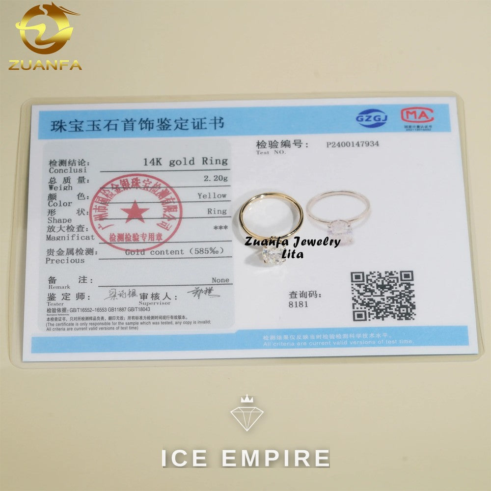 Iced Out Rose Gold Plated Moissanite Engagement Ring