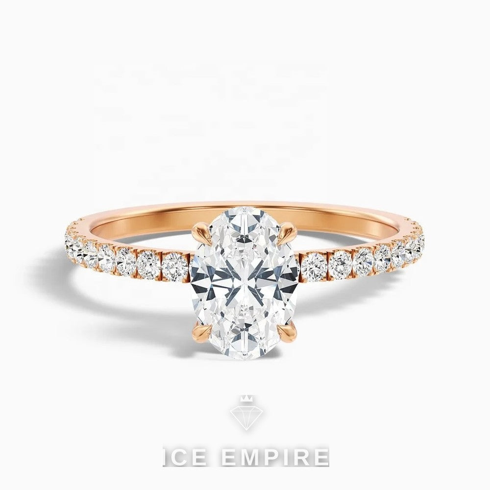 Iced Out Gold Plated Lab Grown Diamond Engagement Ring
