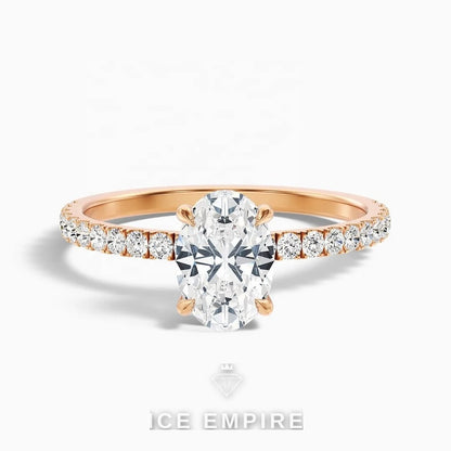 Iced Out Gold Plated Lab Grown Diamond Engagement Ring