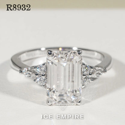 Iced Out 925 Silver Moissanite Engagement Ring