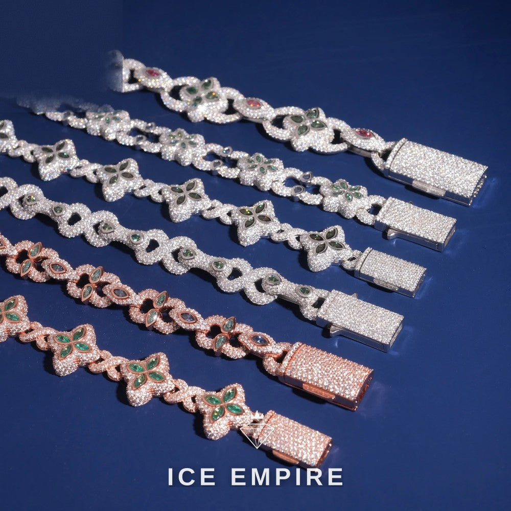 Iced Out Rose Gold Plated Moissanite Cuban Chain