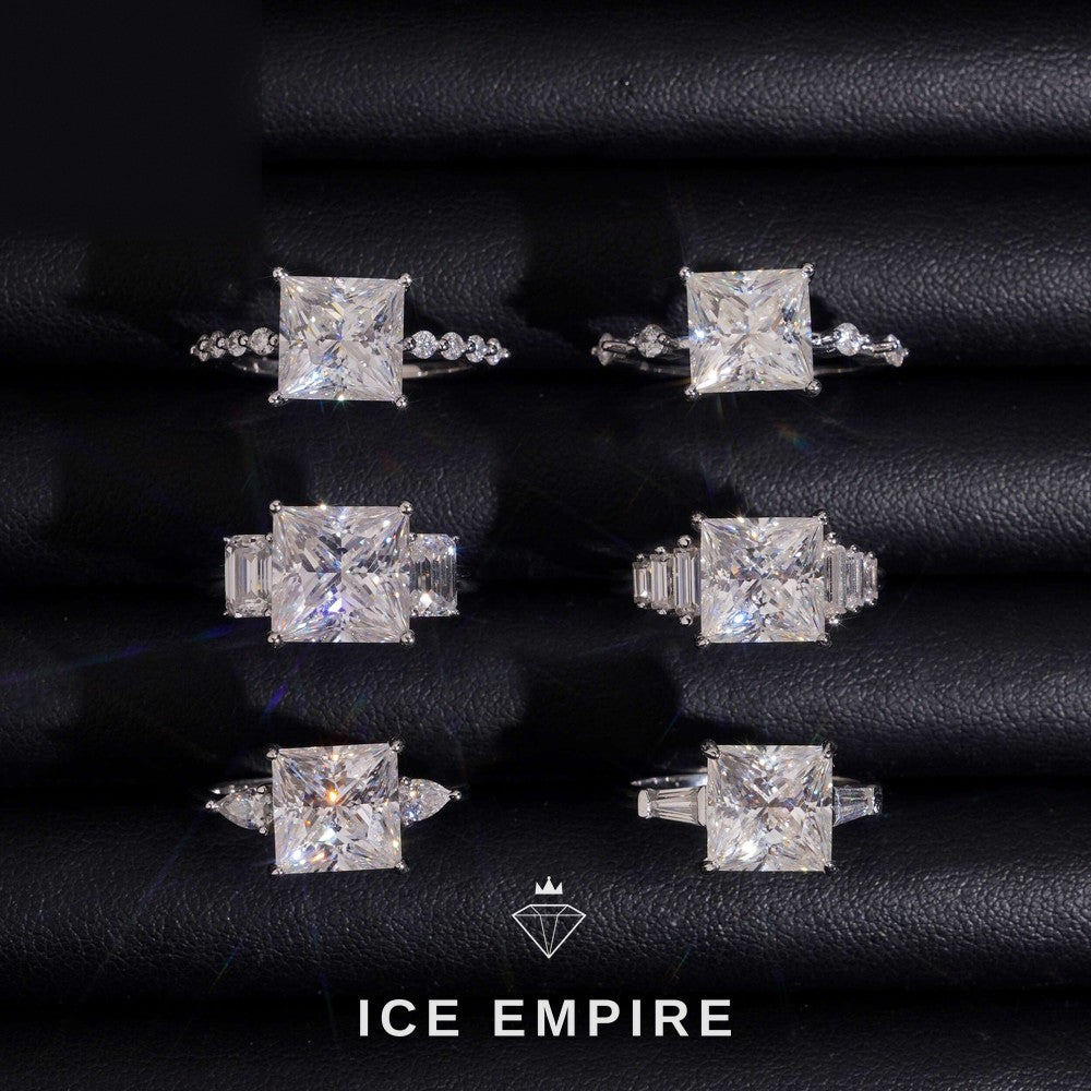 Iced Out Rose Gold Plated Moissanite Engagement Ring