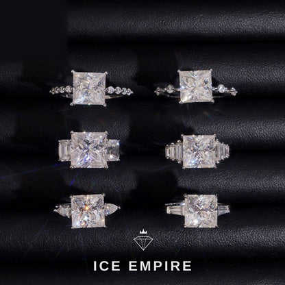 Iced Out Rose Gold Plated Moissanite Engagement Ring