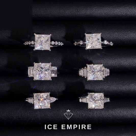 Iced Out Rose Gold Plated Moissanite Engagement Ring