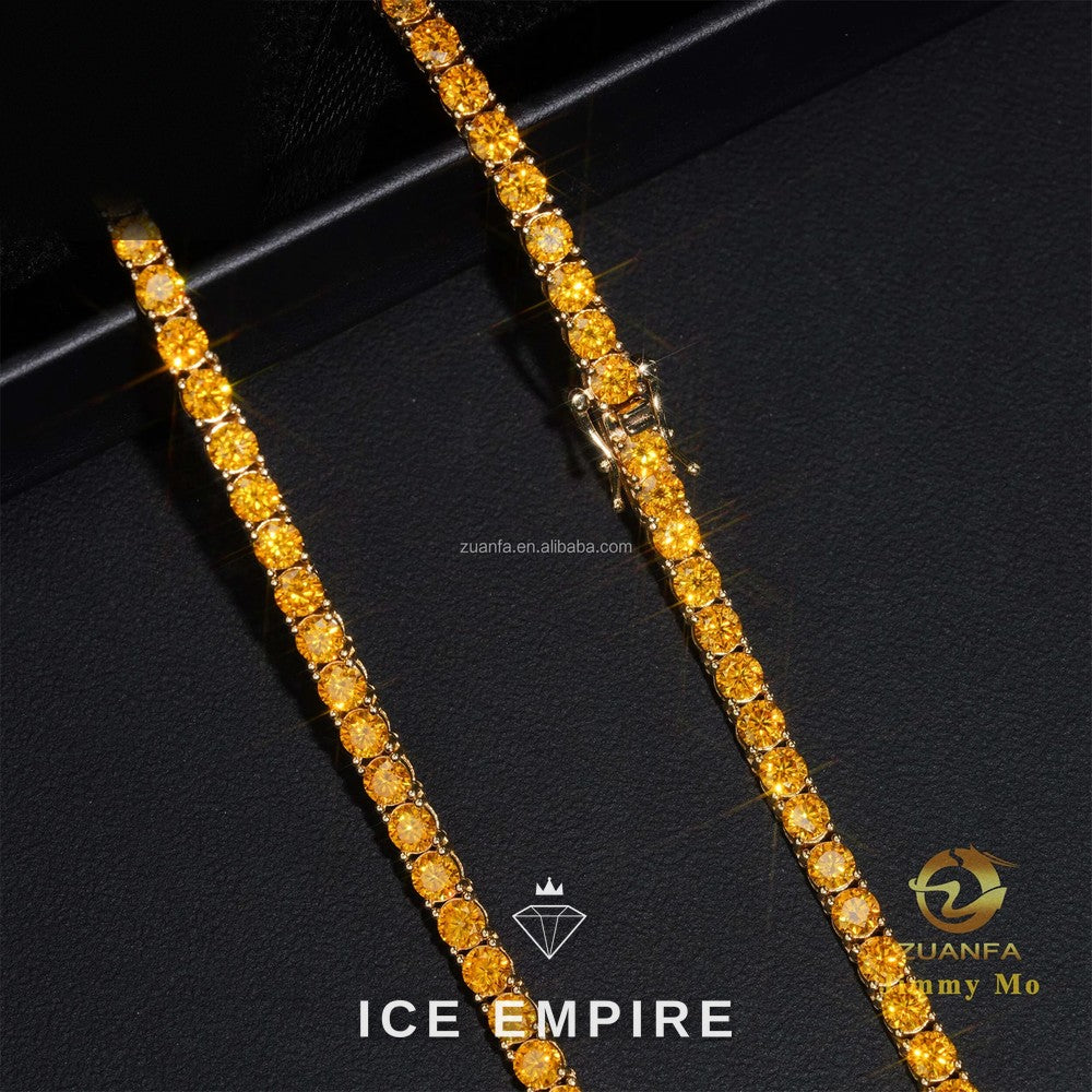 Iced Out Gold Plated Moissanite Cuban Chain