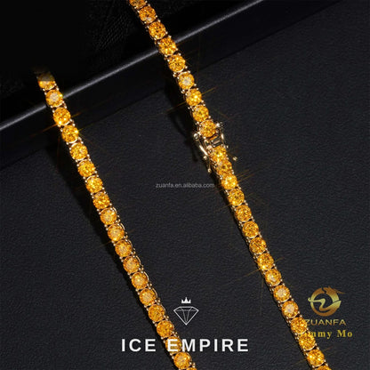 Iced Out Gold Plated Moissanite Cuban Chain