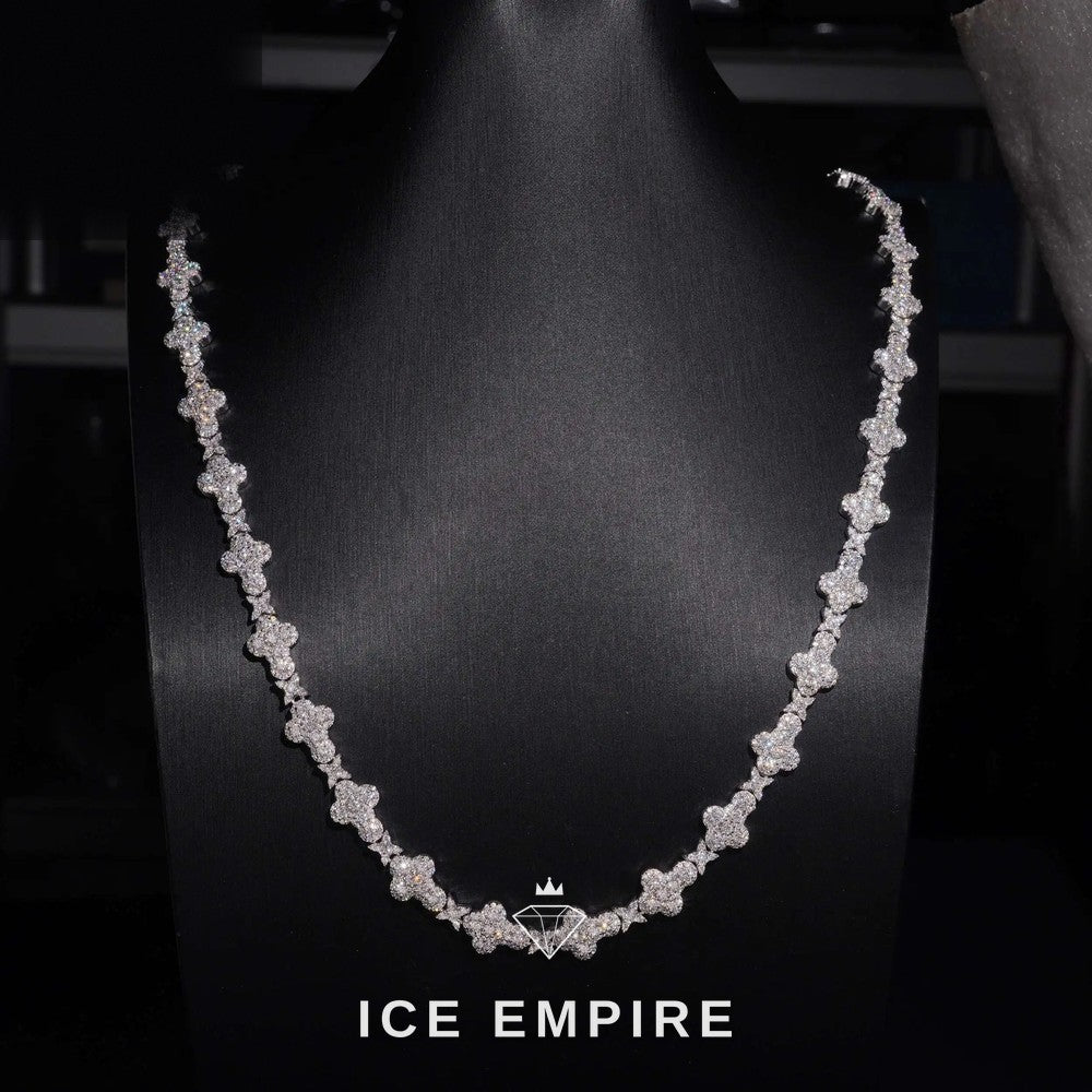 Iced Out Cross Rose Gold Plated Moissanite Cuban Chain
