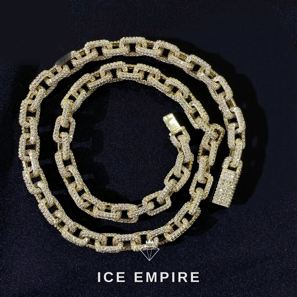 Iced Out 925 Silver Moissanite Cuban Chain