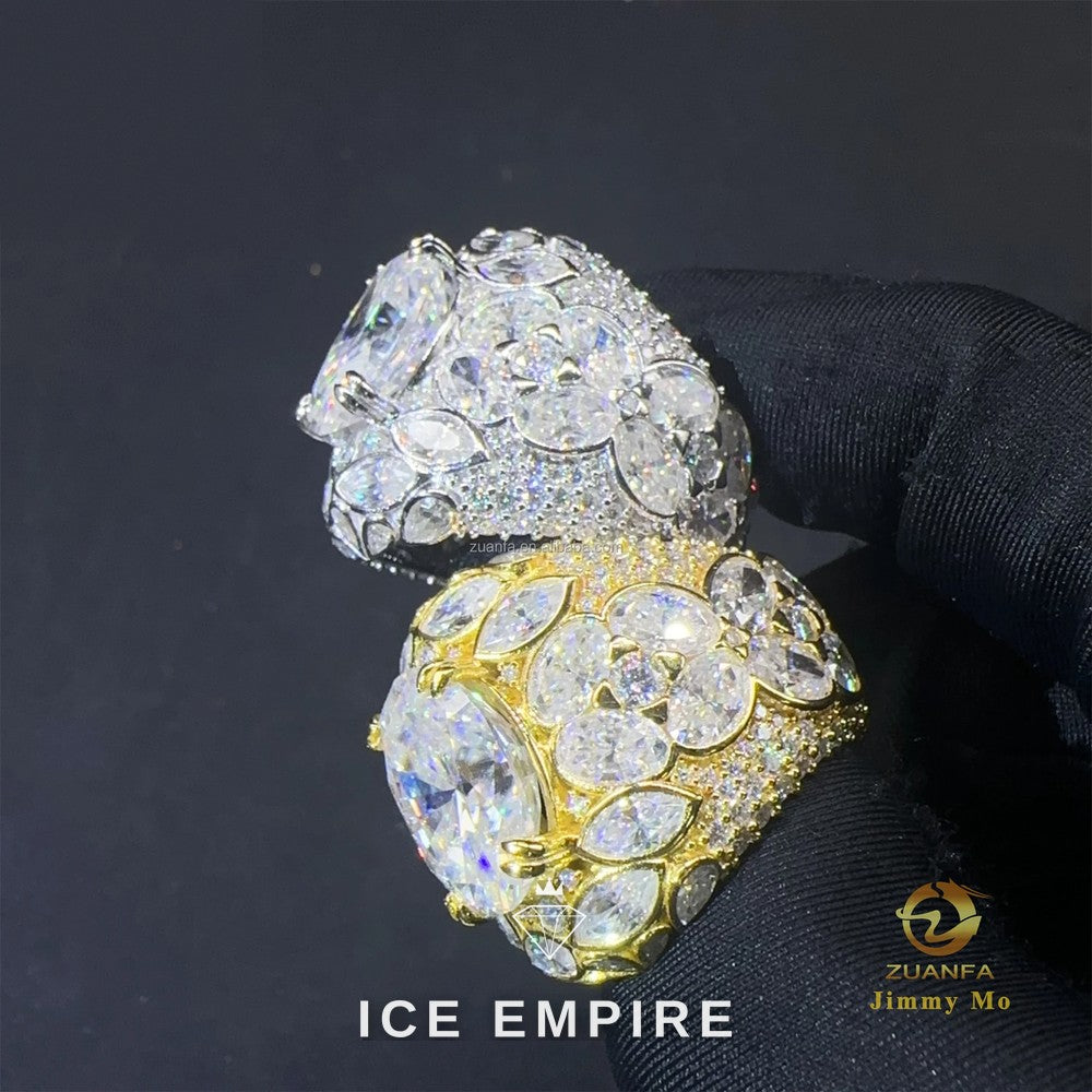 Iced Out 925 Silver Moissanite Ring