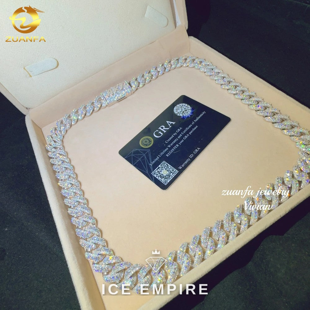 Iced Out Rose Gold Plated Moissanite Cuban Chain