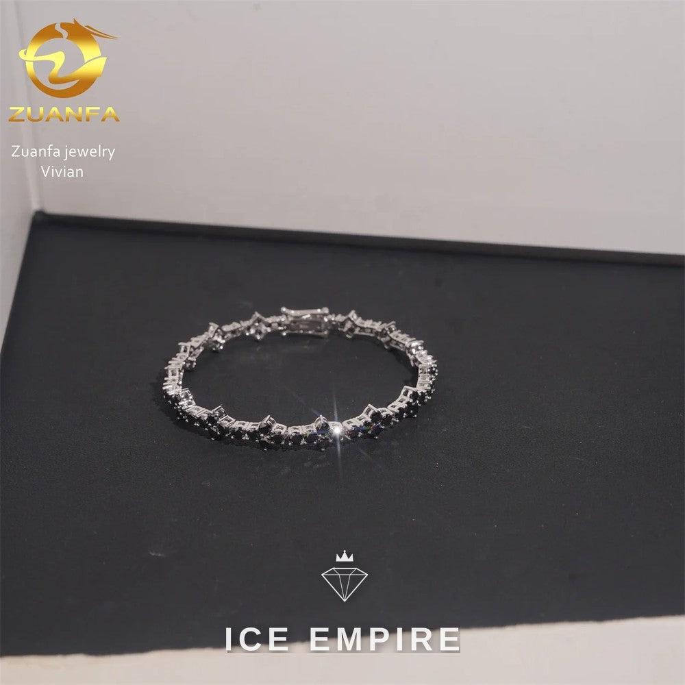 Iced Out 925 Silver Moissanite Tennis Chain