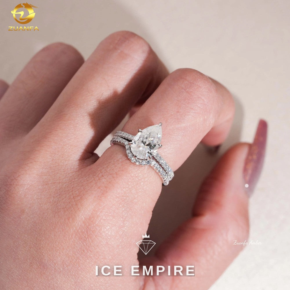 Iced Out 925 Silver Moissanite Wedding Band