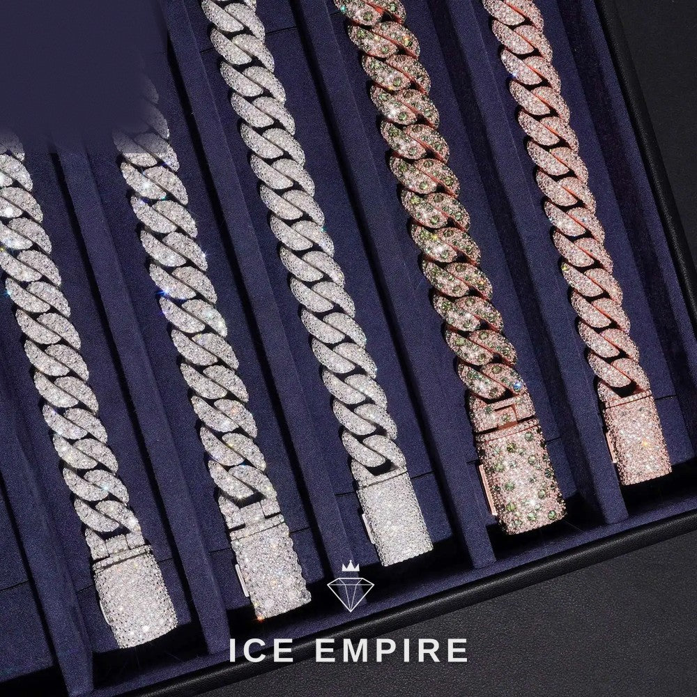 Iced Out Rose Gold Plated Moissanite Cuban Chain