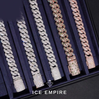 Iced Out Rose Gold Plated Moissanite Cuban Chain