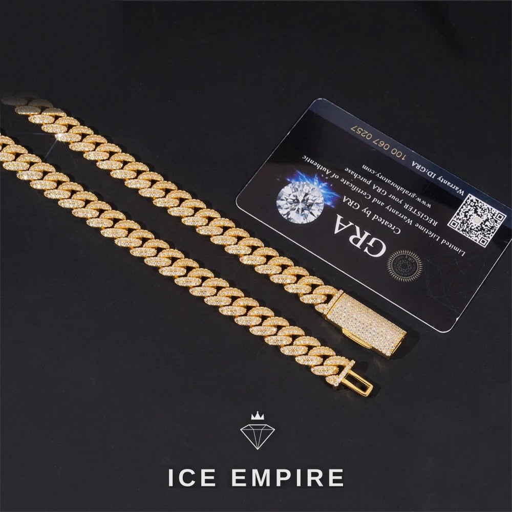 Iced Out Rose Gold Plated Moissanite Cuban Chain