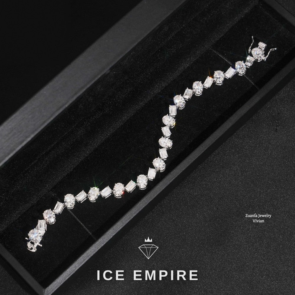 Iced Out 925 Silver Moissanite Tennis Chain