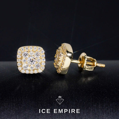Iced Out 925 Silver Moissanite Stud Earrings