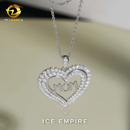 Iced Out Heart Rose Gold Plated Moissanite Cuban Chain