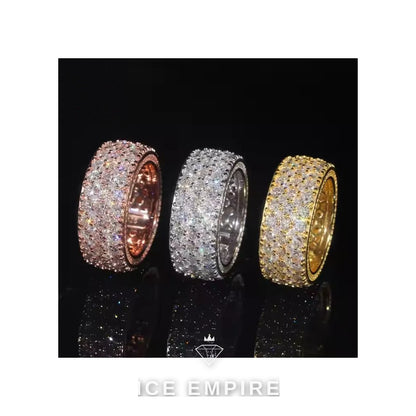 Iced Out 925 Silver Moissanite Ring