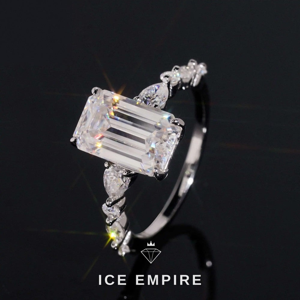 Iced Out Gold Plated Moissanite Wedding Band