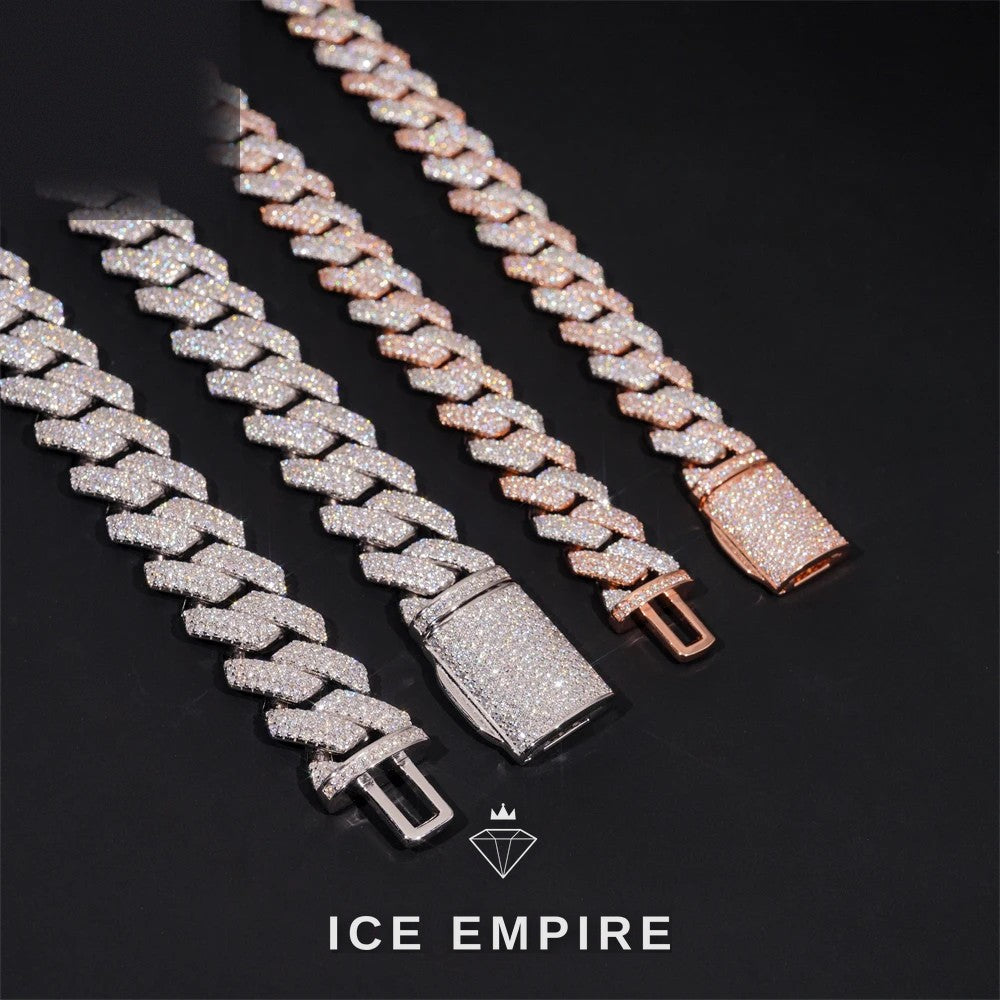 Iced Out Rose Gold Plated Moissanite Cuban Chain