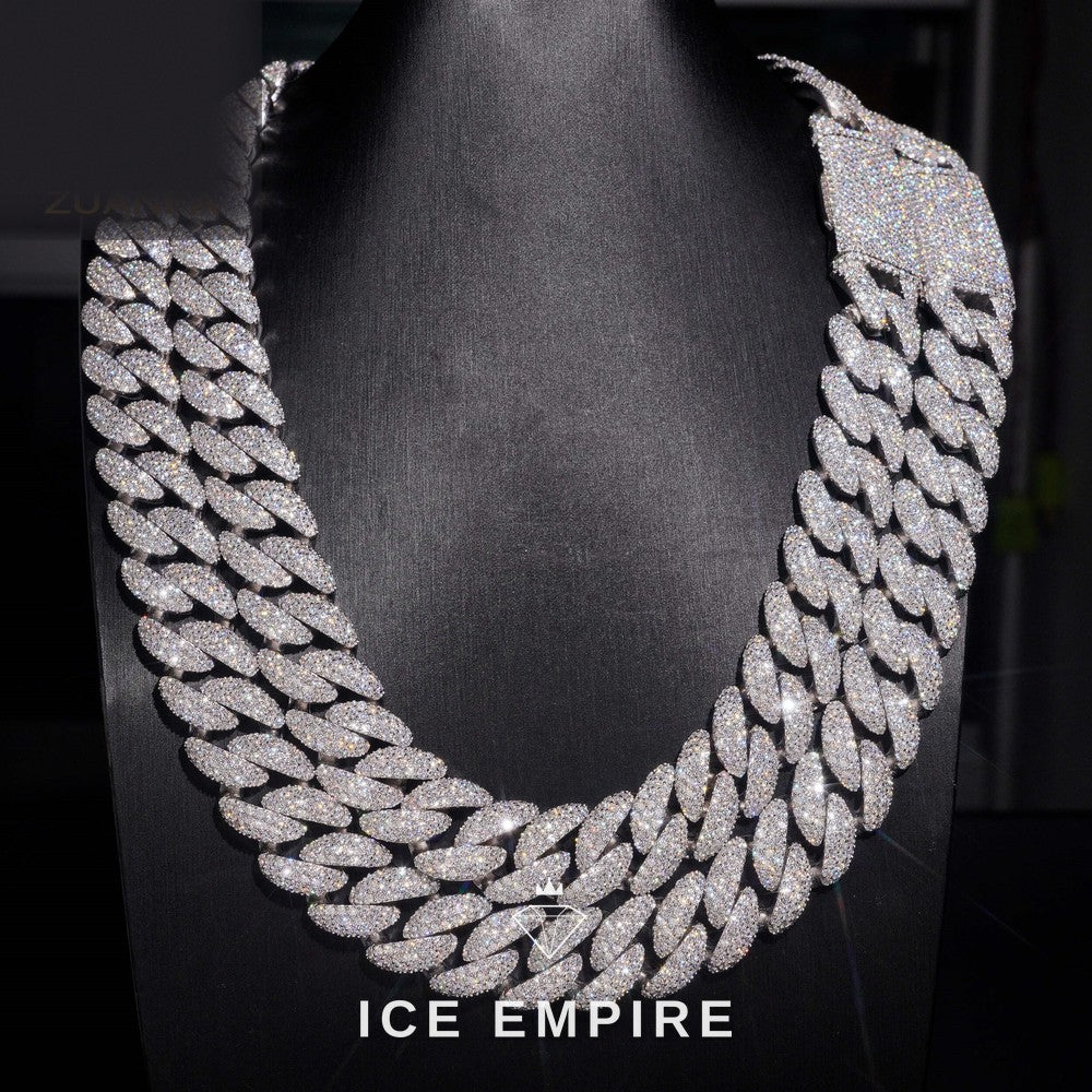 Iced Out Rose Gold Plated Moissanite Cuban Chain