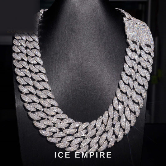 Iced Out Rose Gold Plated Moissanite Cuban Chain