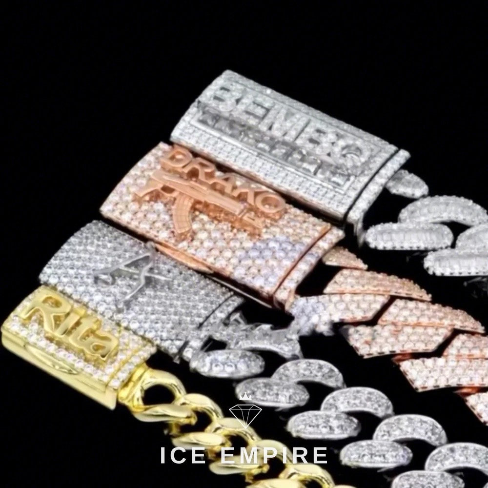 Iced Out Baguette 925 Silver Moissanite Pendant