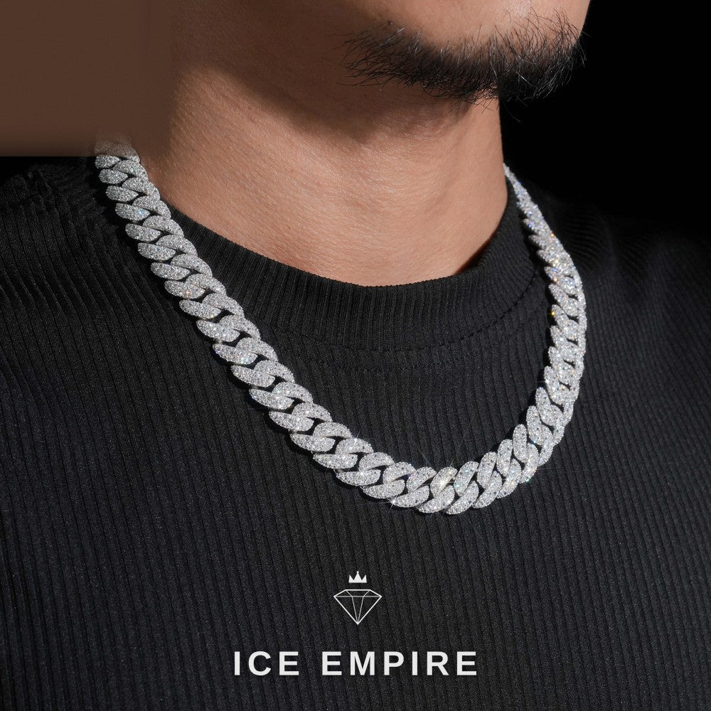 Iced Out Rose Gold Plated Moissanite Cuban Chain