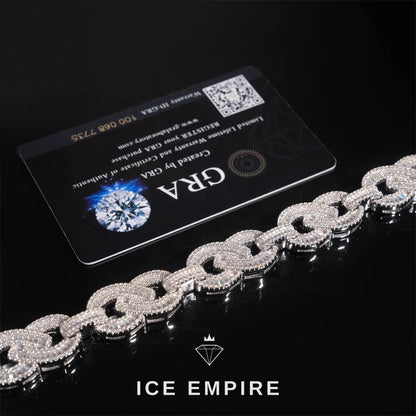 Iced Out Baguette Rose Gold Plated Moissanite Cuban Chain