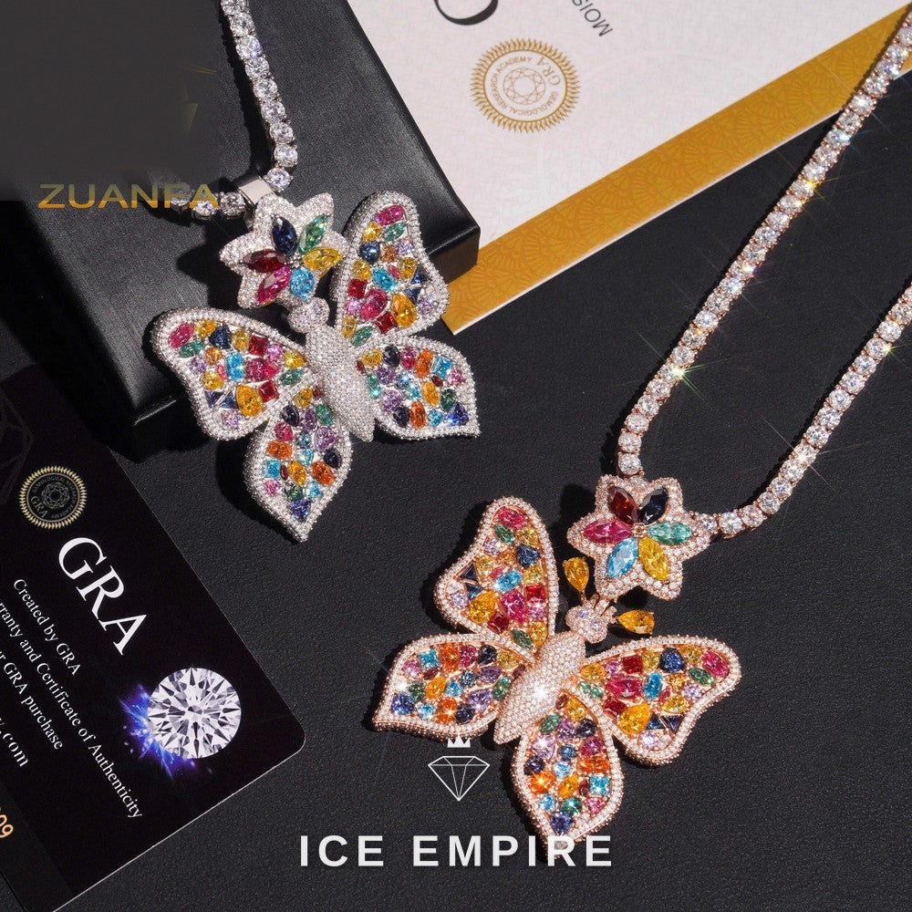 Iced Out Baguette 925 Silver Pendant
