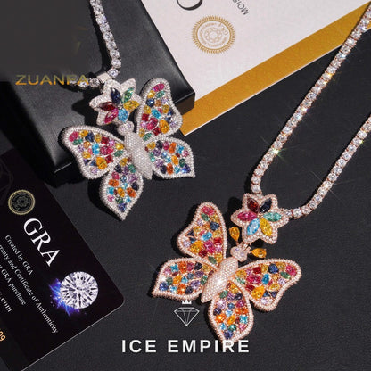 Iced Out Baguette 925 Silver Pendant
