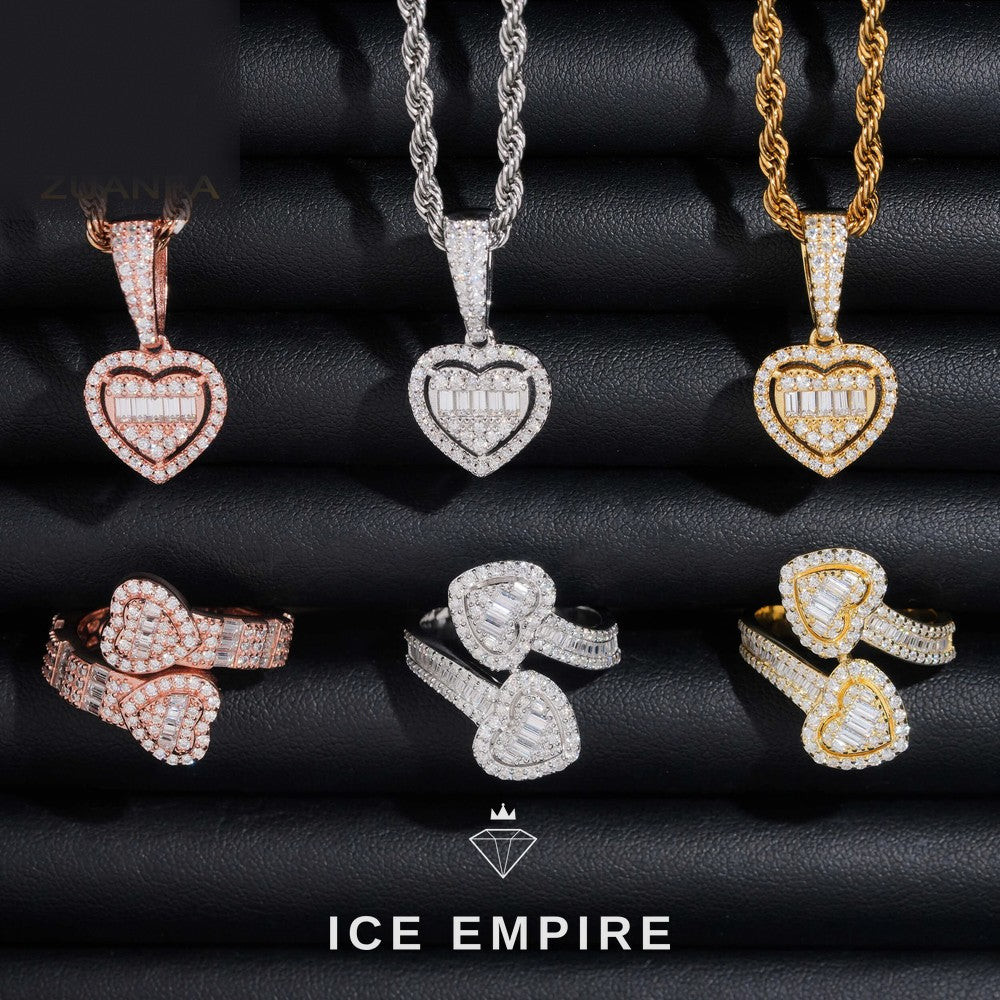 Iced Out Baguette Gold Plated Moissanite Pendant